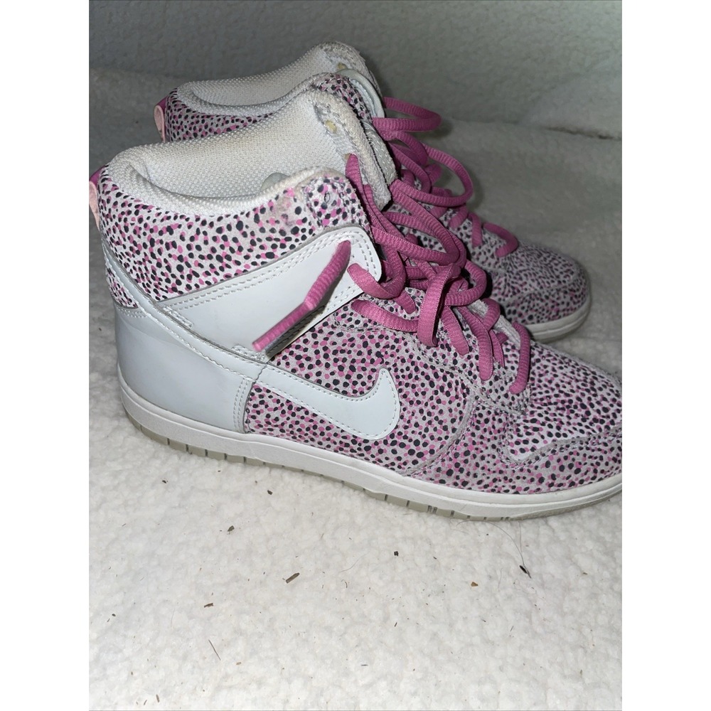 RARE Women Nike DUNK HI SKINNY PRINT Sz 6 VNTG Sneakers Shoes Safari 543242-007